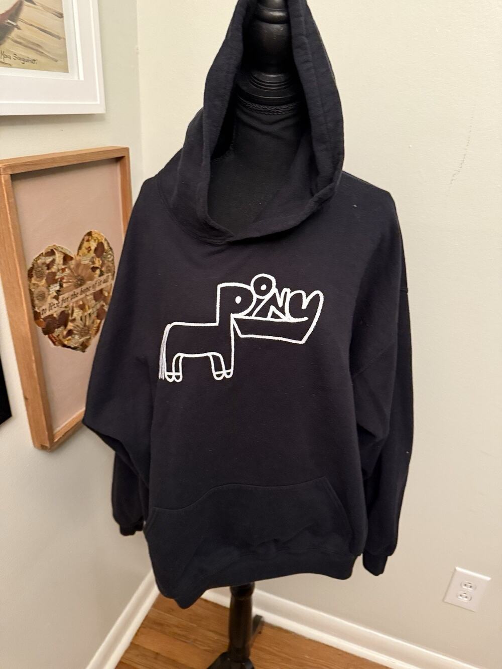 Rex Orange County Pony Hoodie, Black, Size: XXL Long Sleeve Cozy Music Merch